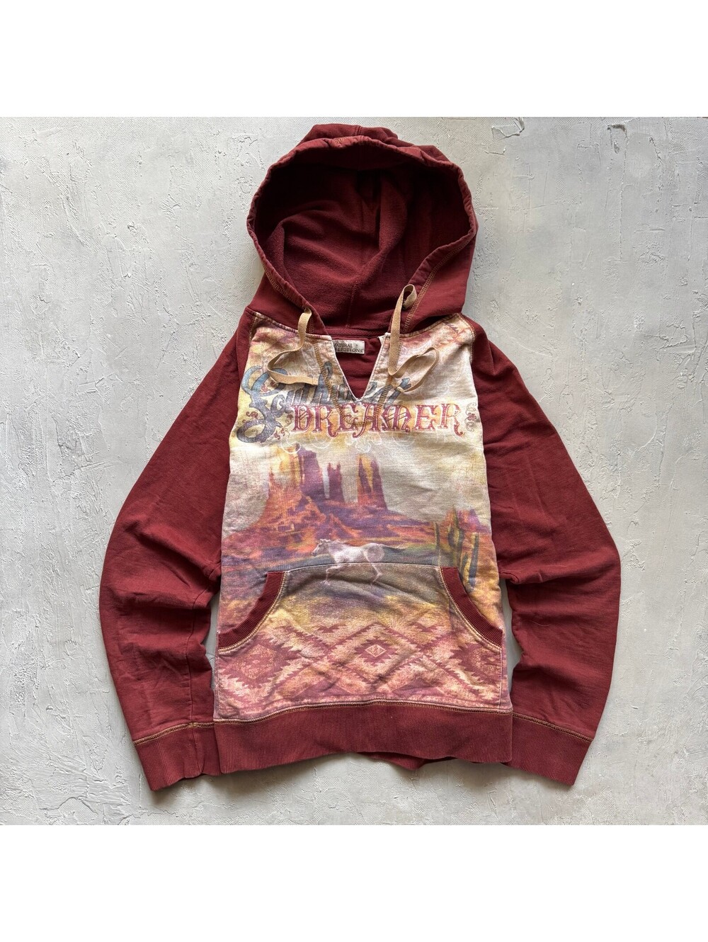 Vintage Y2K Horses Southwestern Rodeo Hoodie Large